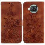 For Xiaomi Mi 10T Lite 5G / Mi 10i 5G Lily Embossed Leather Phone Case(Brown)