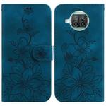 For Xiaomi Mi 10T Lite 5G / Mi 10i 5G Lily Embossed Leather Phone Case(Dark Blue)