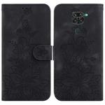 For Xiaomi Redmi Note 9 / 10X 4G Lily Embossed Leather Phone Case(Black)