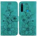 For Xiaomi Redmi Note 8 Lily Embossed Leather Phone Case(Green)