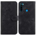 For Xiaomi Redmi Note 8 Lily Embossed Leather Phone Case(Black)