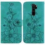 For Xiaomi Redmi Note 8 Pro Lily Embossed Leather Phone Case(Green)