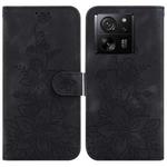 For Xiaomi 13T / 13T Pro / Redmi K60 Ultra Lily Embossed Leather Phone Case(Black)