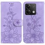 For Xiaomi Redmi Note 13 5G Lily Embossed Leather Phone Case(Purple)