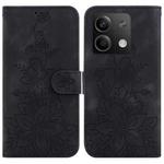 For Xiaomi Redmi Note 13 5G Lily Embossed Leather Phone Case(Black)