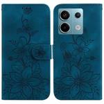 For Xiaomi Redmi Note 13 Pro 5G Lily Embossed Leather Phone Case(Dark Blue)