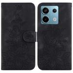 For Xiaomi Redmi Note 13 Pro 5G Lily Embossed Leather Phone Case(Black)