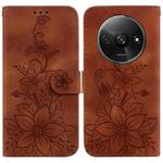 For Xiaomi Redmi A3 Lily Embossed Leather Phone Case(Brown)