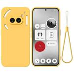 For Nothing Phone 2a Pure Color Liquid Silicone Shockproof Phone Case(Yellow)