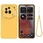 For Nothing Phone 3a Pro Pure Color Liquid Silicone Shockproof Phone Case(Yellow)