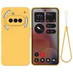 For Nothing Phone 3a Pure Color Liquid Silicone Shockproof Phone Case(Yellow)