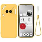 For Nothing Phone 2a Plus Pure Color Liquid Silicone Shockproof Phone Case(Yellow)