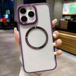 For iPhone 11 Pro Max Plating Magsafe TPU + Acrylic Phone Case(Purple)