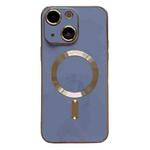 For iPhone 13 Magsafe Plating TPU Phone Case with Lens Film(Light Blue)