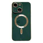 For iPhone 13 Magsafe Plating TPU Phone Case with Lens Film(Green)