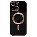 For iPhone 14 Magsafe Plating TPU Phone Case with Lens Film(Black)