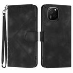 For Huawei Maimang A20 Line Pattern Skin Feel Leather Phone Case(Black)