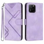 For Huawei Maimang A20 Line Pattern Skin Feel Leather Phone Case(Light Purple)
