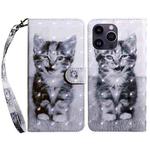 For iPhone 15 Pro Max 3D Painted Leather Phone Case(Smile Cat)