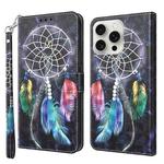 For iPhone 16 Pro Max 3D Painted Leather Phone Case(Colorful Dreamcatcher)