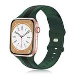 For Apple Watch Ultra 49mm Contrast Dual Color Silicone Watch Band(Army Green Black)