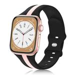 For Apple Watch Ultra 49mm Contrast Dual Color Silicone Watch Band(Black Pink)