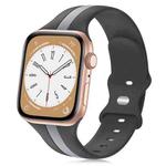 For Apple Watch Series 9 45mm Contrast Dual Color Silicone Watch Band(Beige Grey)