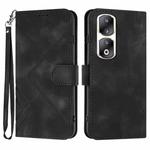 For Honor 90 Pro Line Pattern Skin Feel Leather Phone Case(Black)