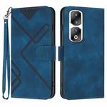 For Honor 90 Pro Line Pattern Skin Feel Leather Phone Case(Royal Blue)