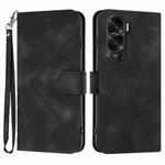For Honor X50i Line Pattern Skin Feel Leather Phone Case(Black)