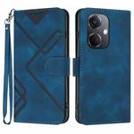 For OPPO K11 Line Pattern Skin Feel Leather Phone Case(Royal Blue)