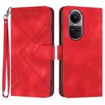 For OPPO Reno10 5G / Reno10 Pro 5G Global Line Pattern Skin Feel Leather Phone Case(Red)