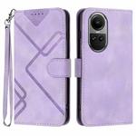 For OPPO Reno10 5G / Reno10 Pro 5G Global Line Pattern Skin Feel Leather Phone Case(Light Purple)