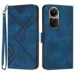 For OPPO Reno10 5G / Reno10 Pro 5G Global Line Pattern Skin Feel Leather Phone Case(Royal Blue)