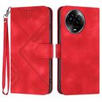 For Realme 11 Line Pattern Skin Feel Leather Phone Case(Red)