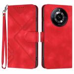 For Realme 11 Pro Line Pattern Skin Feel Leather Phone Case(Red)