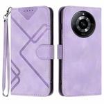 For Realme 11 Pro Line Pattern Skin Feel Leather Phone Case(Light Purple)