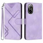 For Realme C67 4G Global Line Pattern Skin Feel Leather Phone Case(Light Purple)