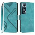 For Realme C65 4G Line Pattern Skin Feel Leather Phone Case(Light Blue)