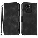 For Motorola Edge 40 Line Pattern Skin Feel Leather Phone Case(Black)