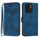 For Motorola Edge 40 Line Pattern Skin Feel Leather Phone Case(Royal Blue)