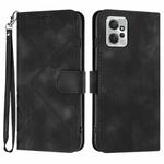 For Motorola Moto G Power 2023 Line Pattern Skin Feel Leather Phone Case(Black)