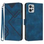 For Motorola Moto G Power 2023 Line Pattern Skin Feel Leather Phone Case(Royal Blue)