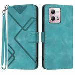 For Motorola Moto G Stylus 5G 2023 Line Pattern Skin Feel Leather Phone Case(Light Blue)