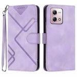 For Motorola Moto G Stylus 5G 2023 Line Pattern Skin Feel Leather Phone Case(Light Purple)