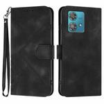 For Motorola Edge 40 Neo 5G Line Pattern Skin Feel Leather Phone Case(Black)