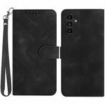 For Samsung Galaxy S23 FE 5G Line Pattern Skin Feel Leather Phone Case(Black)