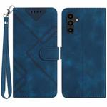 For Samsung Galaxy S23 FE 5G Line Pattern Skin Feel Leather Phone Case(Royal Blue)