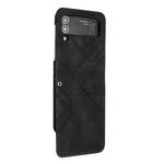 For Samsung Galaxy Z Flip3 Line Pattern Skin Feel Leather Phone Case(Black)