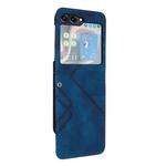 For Samsung Galaxy Z Flip5 Line Pattern Skin Feel Leather Phone Case(Royal Blue)